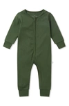 Mori Babies' Clever Zip Fitted One-piece Pajamas In Ribbed Pine