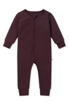 Mori Babies' Rib Fitted One-piece Pajamas In Burgundy