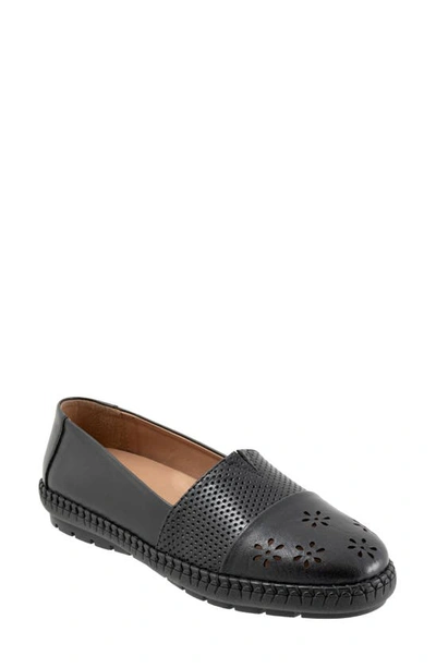 Trotters Ruby Perforated Loafer In Black Floral