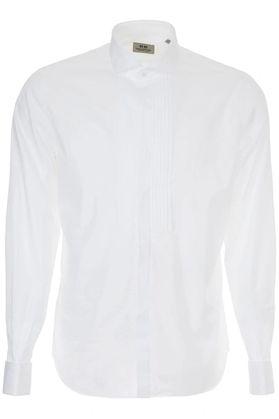 Cc Collection Corneliani Shirt With Plastron In White