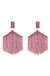 Tasha Crystal Fringe Drop Earrings In Fushia