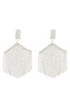 Tasha Crystal Fringe Drop Earrings In Silver