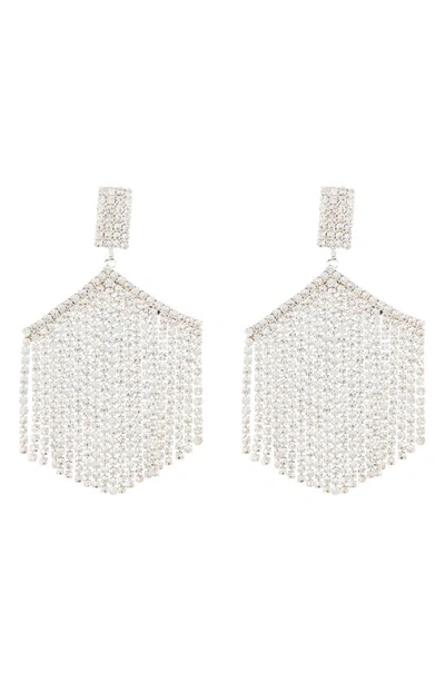 Tasha Crystal Fringe Drop Earrings In Silver