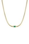 La Rocks Cz Chain Necklace In Emerald
