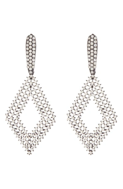 Tasha Pavé Crystal Geometric Drop Earrings In Jet Cerstal
