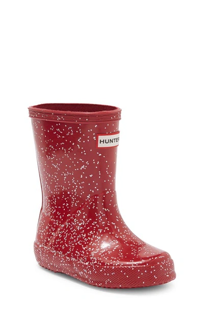 Hunter Kids' Original First Classic Glitter Rain Boot In Vital Burgundy