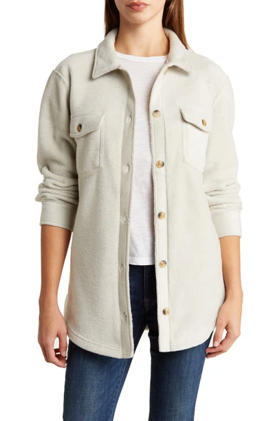 Thread & Supply Polar Fleece Shacket In Dusty Sage