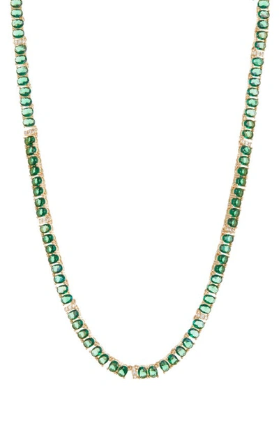 Sterling Forever Ace Cz Tennis Necklace In Gold