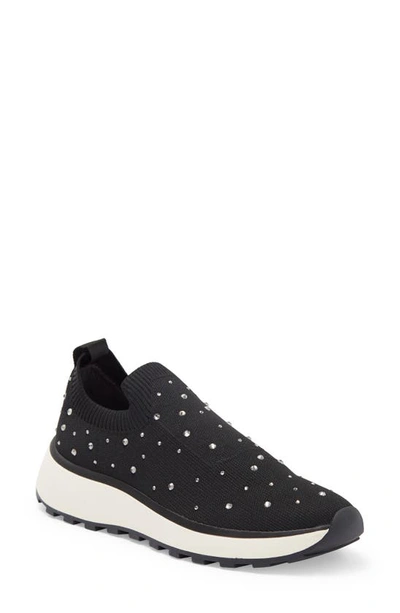 Nordstrom Rack Latanya Rhinestone Slip-on Sneaker In Black