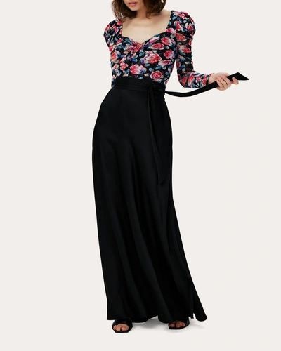 Diane Von Furstenberg Krisa Satin Maxi Skirt In Black