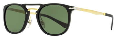 Persol Unisex Oval Sunglasses Po3265s 95/31 Black/gold 50mm In Multi