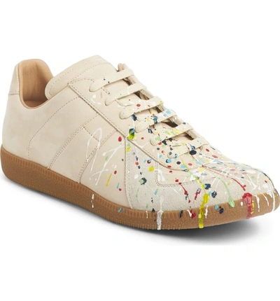 Mm6 Maison Margiela Maison Margiela Replica Low Top Sneaker In Beige / Paint