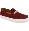 Grand Voyage Bitton Square Knot Loafer In Burgundy Suede