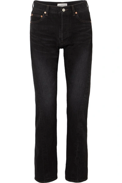 Balenciaga Twisted Straight-leg Jeans In Black