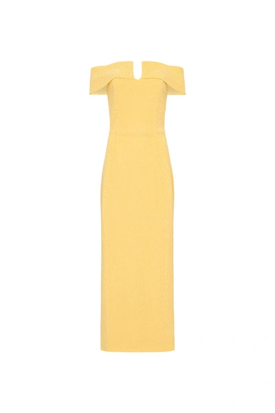 Rebecca Vallance Lumiere Midi Dress In Yellow