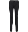 7 For All Mankind Slim Illusion High-rise Skinny Jeans In Black Rinse