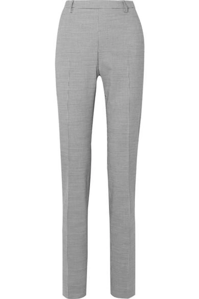 Tomas Maier Pepita Houndstooth Stretch Wool And Cotton-blend Slim-leg Pants In Gray