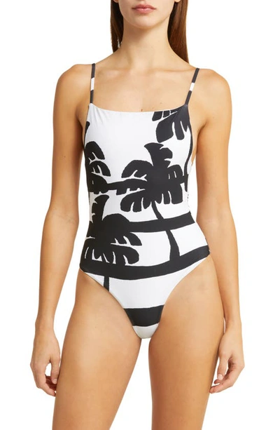 Farm Rio Women's Coconut Tropical One-piece Swimsuit In Off White