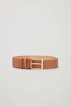 Cos Classic Leather Belt In Beige