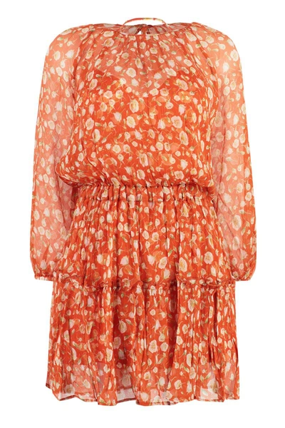 Alessia Zamattio Riviera Silk Mini Dress In Orange