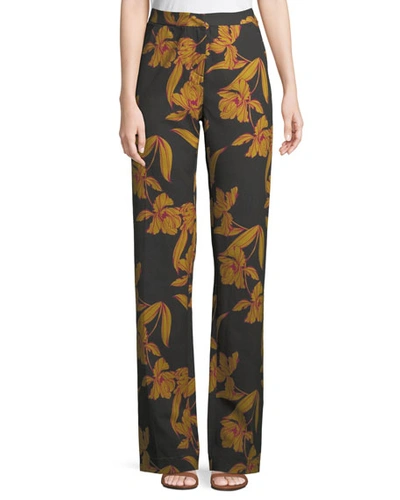 A.l.c Vaughn Floral-print Straight-leg Pants In Multi