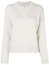 Pringle Of Scotland Loose V-neck Sweater In Neutrals