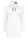 David Koma Kleid Mit Strass In White