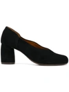 Chie Mihara Women's Ante Amazon Suede & Embossed Leather Block-heel Pumps In Black