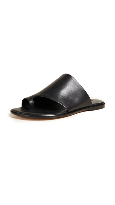 Vince Women's Edris Leather Slide Sandals In Black