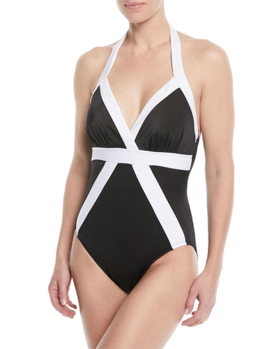 Magicsuit Bailey Colorblock One-piece Swimsuit In Blackwhite