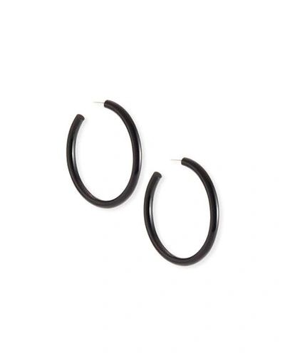 Nest Jewelry Sleek Black Horn Hoop Earrings