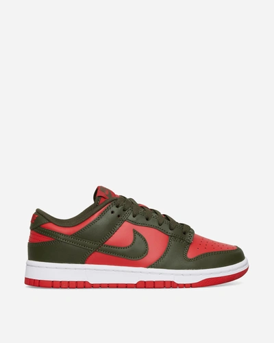 Nike Dunk Low Retro Sneakers Mystic Red / Cargo Khaki In White/red/green