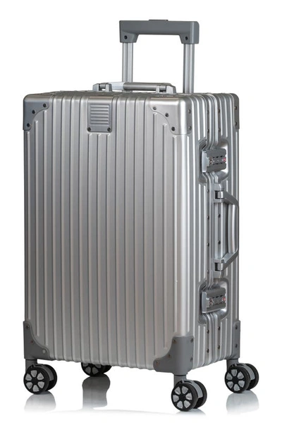 Champs Aluminum Hardside Spinner Suitcase In Silver