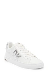 Dkny Logo Sneaker In Bright White/ Silver