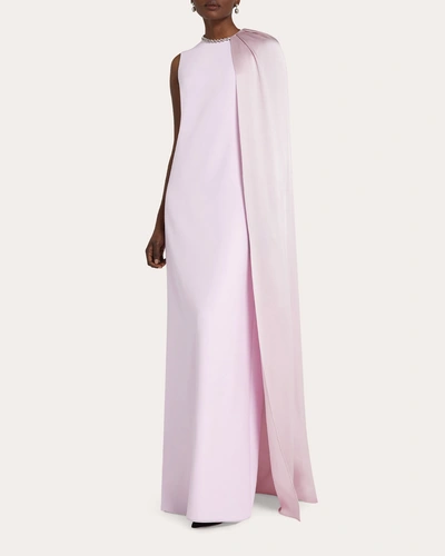 Safiyaa Women's Asan Asymmetric Cape Gown In Pink