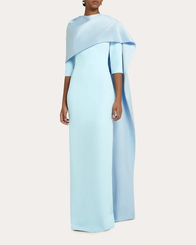 Safiyaa Women's Cosette Cape Gown In Blue