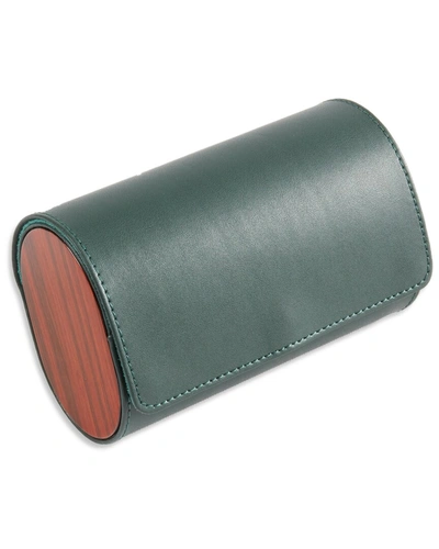 Bey-berk Radford Leather Two-watch Case In Green