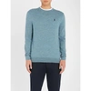 Polo Ralph Lauren Logo-embroidered Wool Jumper In Light Chambray Heather