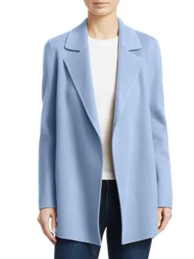 Theory Clairene Open-front New Divide Wool-cashmere Coat, Grape Mist