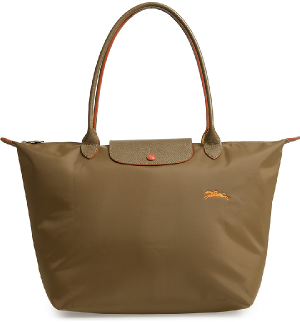 Longchamp Le Pliage Club Large Nylon Shoulder Tote Bag In Khaki ModeSens