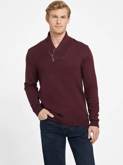 Guess Factory Cleo Shawl Sweater In Red