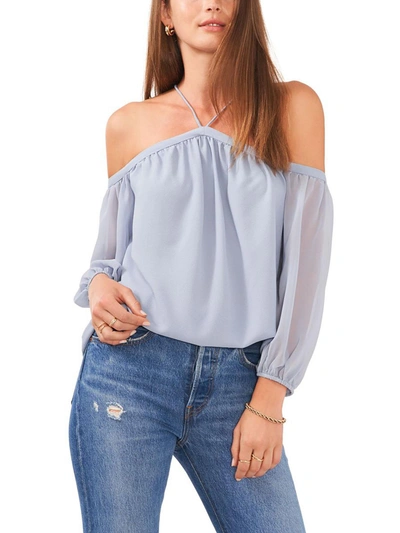 1.state Womens Chiffon Off-the-shoulder Blouse In Multi