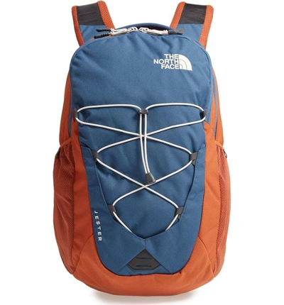 The North Face Jester Backpack In Shady Blue/ Gingerbread