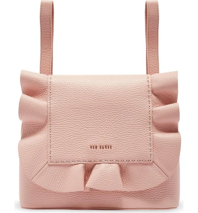 Ted Baker Rammira Leather Convertible Backpack - Pink In Light Pink
