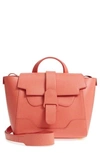 Senreve Mini Maestra Leather Satchel - Coral In Coral Pink