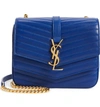 Saint Laurent Montaigne Quilted Lambskin Crossbody Bag - Blue In Bright Blue