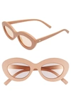 Le Specs Fluxus 48mm Cat Eye Sunglasses - Matte Ginger