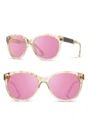 Shwood 'madison' 54mm Polarized Sunglasses In Blossom/ Ebony/ Rose Flash