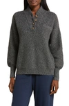 Lunya Cozy Cotton Silk Pocket Henley In Speckled Tinsel