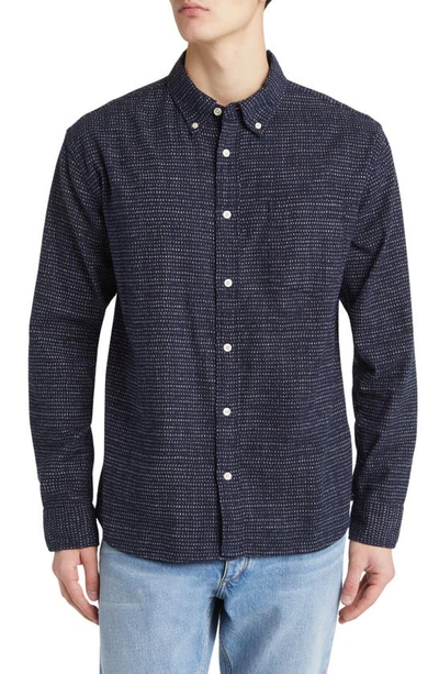 Corridor Dot Cotton Button-down Shirt In Blue